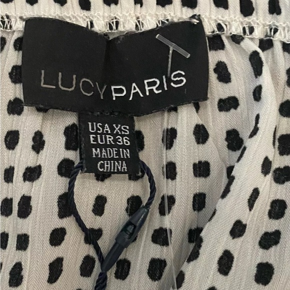 NWT Lucy Paris Off The Shoulder Top Blouse Pleated Balloon Sleeves Size XS - Picture 13 of 15